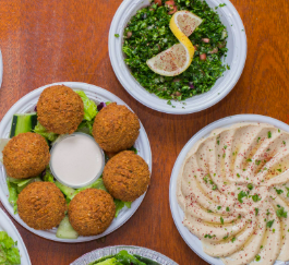 Shawarma Guys signature dishes Bless Me Baba Ghanoush
Deconstructed Gyro Delight Sandwich
Kefta Killa Plate